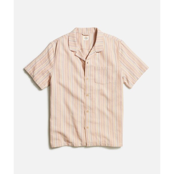 Marine Layer Other - Marine Layer Caleb Resort Shirt Striped Short Sleeve Camp Shirt Size Large